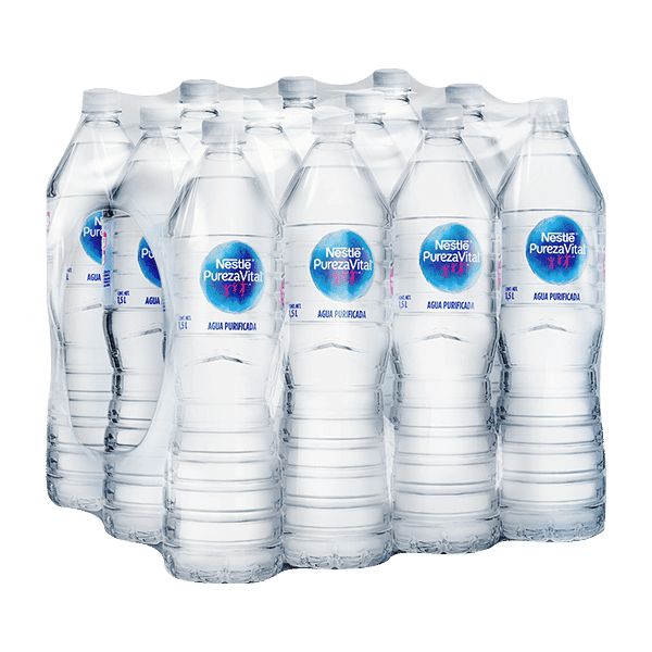 paquete de agua Nestlé Pureza Vital con 12 botellas de 1.5 L c/u